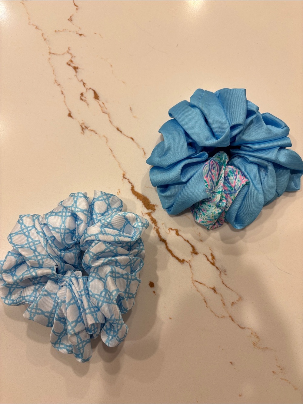 Blue Lily Pulitzer Scrunchie Set – Soft Patterned & Solid Styles